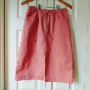 High Waisted Candy Pink Pencil Skirt, Midi